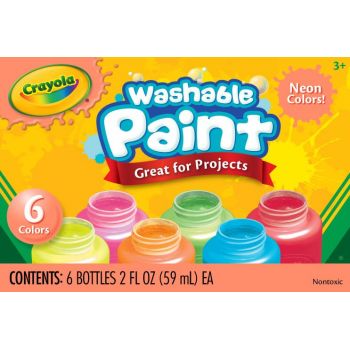Crayola 6 Bottles Washable Paint - Neon Colours